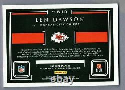 Len Dawson 2020 Impeccable Victory Super Bowl IV Autographe Or #d /10 Sp Chefs