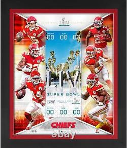 Les Chiefs de Kansas City Frmd 23 x 27 Super Bowl LIV Champs Floating Ticket Collage