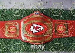 Les Chiefs de Kansas City, champions consécutifs du Super Bowl LVIII, ceinture NFL en laiton de 4 mm