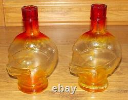 Lot De 2 Rare Kansas City Chiefs 1970 Superbowl Decanters Indiana Glass