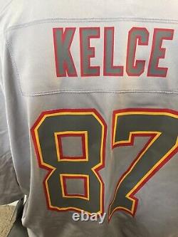 Maillot Nike Kansas City Chiefs Travis Kelce Super Bowl LVII gris pour homme, taille 3XL