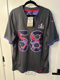 Maillot Nike Super Bowl LVIII 58 Anthracite Édition Limitée Chiefs 49ers Taille M Moyenne Neuf avec étiquette (NWT)