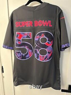 Maillot Nike Super Bowl LVIII 58 Anthracite Édition Limitée Chiefs 49ers Taille M Moyenne Neuf avec étiquette (NWT)