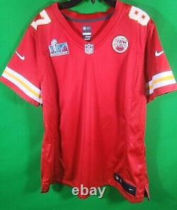 Maillot Nike rouge avec le patch du Super Bowl LVII des Chiefs de Travis Kelce en taille XL sur le terrain