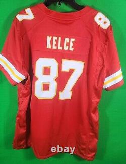 Maillot Nike rouge avec le patch du Super Bowl LVII des Chiefs de Travis Kelce en taille XL sur le terrain