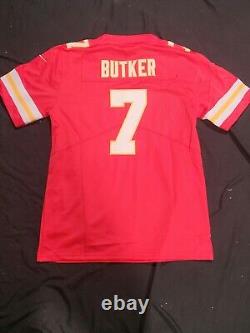 Maillot de capitaine rouge de taille XL de Harrison Butker des Kansas City Chiefs pour le Super Bowl LVIII