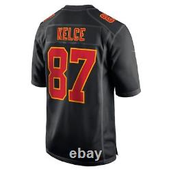 Maillot de jeu Nike noir de la mode du Super Bowl LVIII des Kansas City Chiefs Travis Kelce