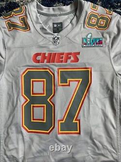 Maillot gris 2XL des Chiefs de Kansas City pour le Super Bowl LVII de 2023, Nike Travis Kelce #87 pour hommes du NWT