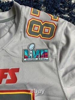 Maillot gris 2XL des Chiefs de Kansas City pour le Super Bowl LVII de 2023, Nike Travis Kelce #87 pour hommes du NWT