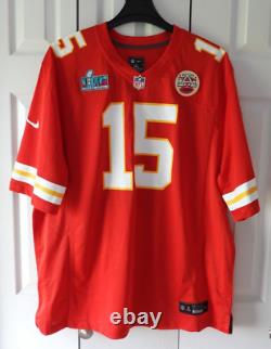 Maillot rouge Nike XXL avec patch du Super Bowl LVII de Patrick Mahomes des Kansas City Chiefs