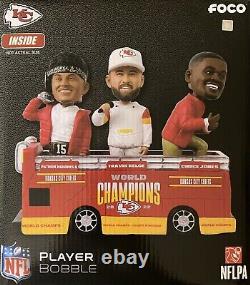 Mini figurine à tête branlante du bus de défilé des champions du Super Bowl LVII des Kansas City Chiefs #24/123