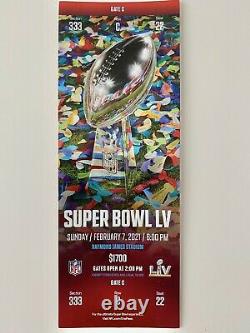 Mint Ticket Stub 2021 Super Bowl LV 55 Kansas City Chiefs / Tampa Bay Buccaneers