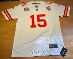 NFL Super Bowl LVIII Maillot Kansas City Chiefs Patrick Mahomes #15 XL Blanc NWT