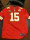 Nike Mahomes Red Kansas City Chiefs Sb Liv Patch Game Jersey Taille L T.n.-o.