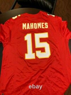 Nike Mahomes Red Kansas City Chiefs Sb LIV Patch Game Jersey Taille L T.n.-o.