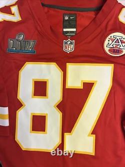 Nouveau maillot de jeu pour homme Nike Super Bowl LIV de Travis Kelce, taille L, des Kansas City Chiefs