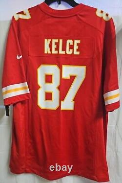Nouveau maillot rouge imprimé Travis Kelce #87 Chiefs Super Bowl Nike NFL en taille Small