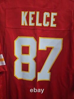 Nouveau maillot rouge imprimé Travis Kelce #87 Chiefs Super Bowl Nike NFL en taille Small