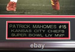 Pat Mahomes Chiefs A Signé 16x20 Super Bowl LIV Photo Encadré Autographe Jsa Coa