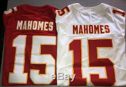 Patrick Chefs Mahomes Rouge Super Bowl Blanc À L'extérieur De Vapeur Limitée Authentique Maillots