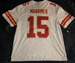 Patrick Chefs Mahomes Rouge Super Bowl Blanc À L'extérieur De Vapeur Limitée Authentique Maillots