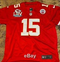 Patrick Mahomes # 15 Chefs Kc Red Super Bowl 54 Jersey Grande