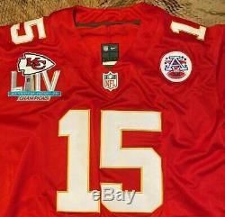Patrick Mahomes # 15 Chefs Kc Red Super Bowl 54 Jersey Grande