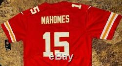 Patrick Mahomes # 15 Chefs Kc Red Super Bowl 54 Jersey Grande