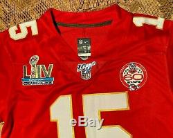 Patrick Mahomes # 15 Chefs Kc Red Super Bowl 54 Jersey Medium
