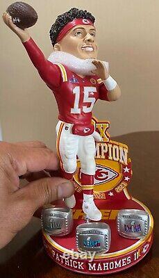 Patrick Mahomes KC Chiefs 3x Super Bowl LVIII Champions Bobblehead FOCO NIB /244