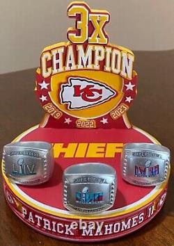 Patrick Mahomes KC Chiefs 3x Super Bowl LVIII Champions Bobblehead FOCO NIB /244