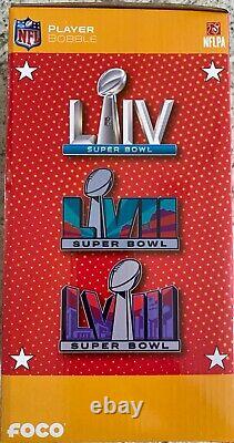 Patrick Mahomes KC Chiefs 3x Super Bowl LVIII Champions Bobblehead FOCO NIB /244
