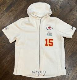 Patrick Mahomes Kansas City Chiefs Nike Super Bowl LIV Media Night Hoodie 2XL 15<br/> 	
 <br/>	

 Traduction en français : Sweat à capuche Patrick Mahomes Kansas City Chiefs Nike Super Bowl LIV pour la nuit des médias en taille 2XL 15