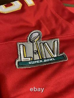 Patrick Mahomes Kansas City Chiefs Super Bowl LIV 54 Sur Le Terrain Jersey Red XL Mint