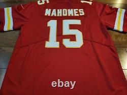 Patrick Mahomes Maillot Nike Rouge des Chiefs du Super Bowl 58 pour Homme en Taille Large