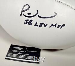 Patrick Mahomes Mvp Super Bowl LIV Chefs Autographiés Logo Signé Football Coa