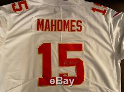 Patrick Mahomes Signé Chefs Autograph Kc Jersey Blanc (coa) Super Bowl