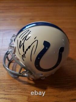 Peyton Manning Auto Autographe Signé Mini Colts Casque De Football