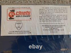 Plaque De License Kansas City Chiefs World Champs Signée Par Len Dawson Super Bowl IV