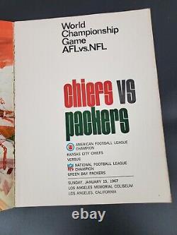 Rare! 1967 Super Bowl I Programme Afl Vs NFL Packers Chefs 1er Championnat Du Monde