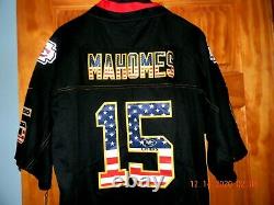 Rare Nike Kansas City Chiefs Patrick Mahomes Black Patriotic Super Bowl Jersey