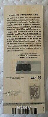 Super Bowl 55 LV Official NFL Ticket Stub. Tampa Bucs Vs Kansas City Chiefs