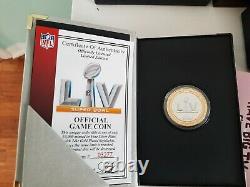Super Bowl 55 Official Game Coin Limited Edition (#933) Highland Mint Avec Cas