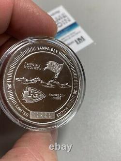Super Bowl 55 Tampa Bay Buccaneers Kansas City Chiefs 1oz Silver Flip Coin