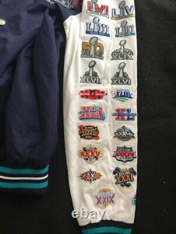 Super Bowl 57 Varsity Commemorative Cotton Patch Veste Toile Manches Taille 2xl