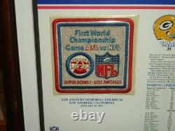 Super Bowl I Jan 15 1967 Packers Vs Chiefs Encadré 16x21 Display With Replica Patch