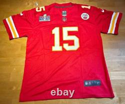 Super Bowl LVIII de la NFL Maillot des Kansas City Chiefs de Patrick Mahomes #15 Taille Large Rouge Neuf avec Étiquette