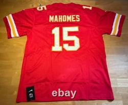 Super Bowl LVIII de la NFL Maillot des Kansas City Chiefs de Patrick Mahomes #15 Taille Large Rouge Neuf avec Étiquette