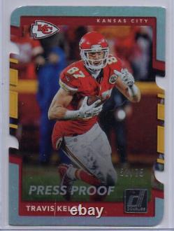 TRAVIS KELCE 2017 Donruss Preuve de presse argentée Découpe en forme de dé /75 Chiefs Super Bowl Swift