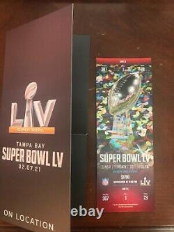 Tacket Stub Super Bowl LV 55 Kansas City Chiefs Vs Tampa Bay Buccaneers 2/7/2021